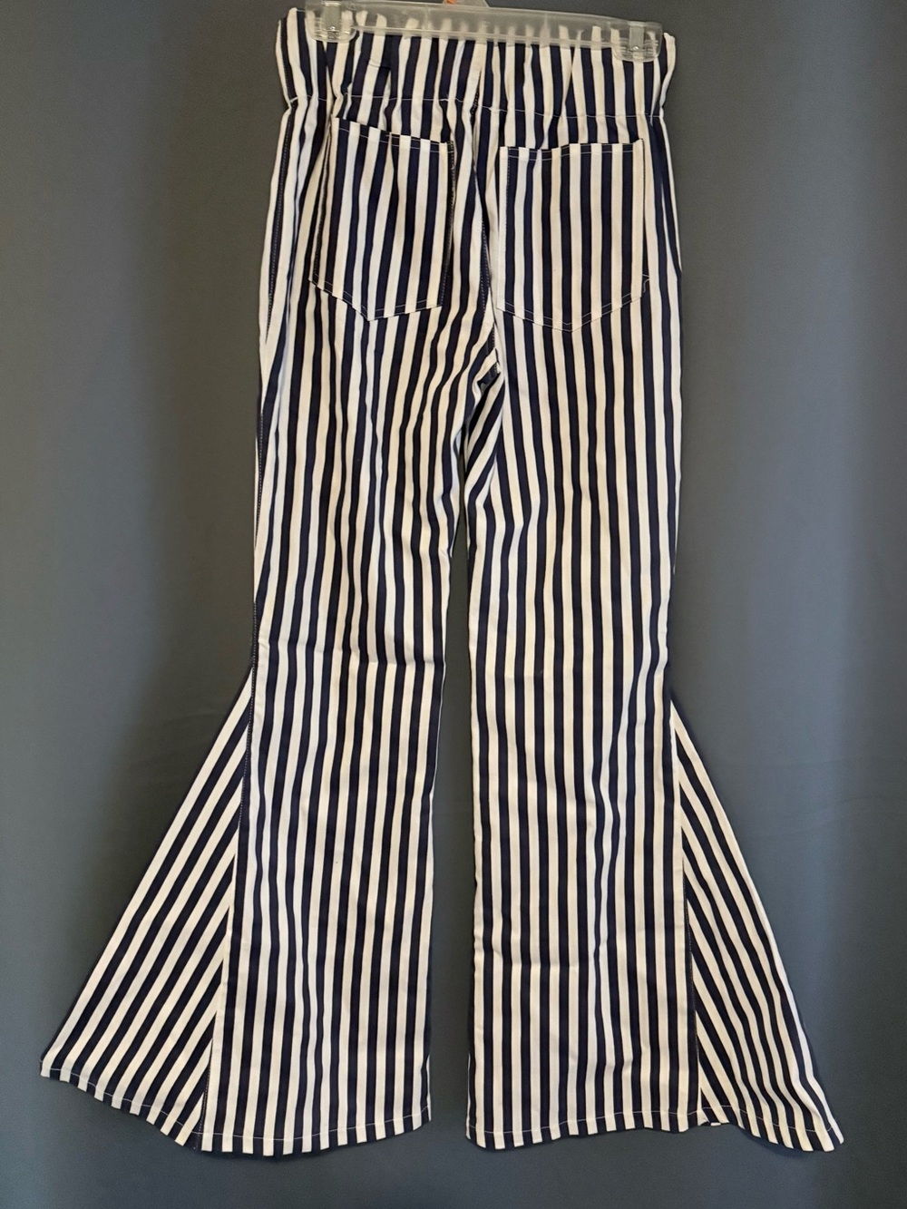 Favlux Striped Flared Bell Bottom Pants – Size Medium – High Rise Nautical Style